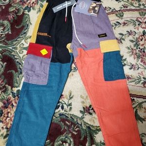 NWT AE Patchwork Color Block Corduroy Pants